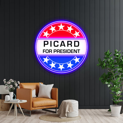 Picard For President Artwork Led Neon Signs Custom