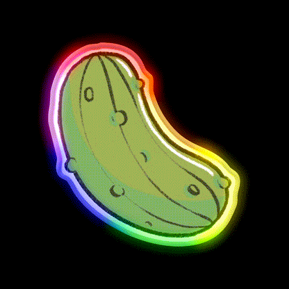 Pickle Snack Food Led Neon Sign Rgb Color - LED neon sign close-up detail