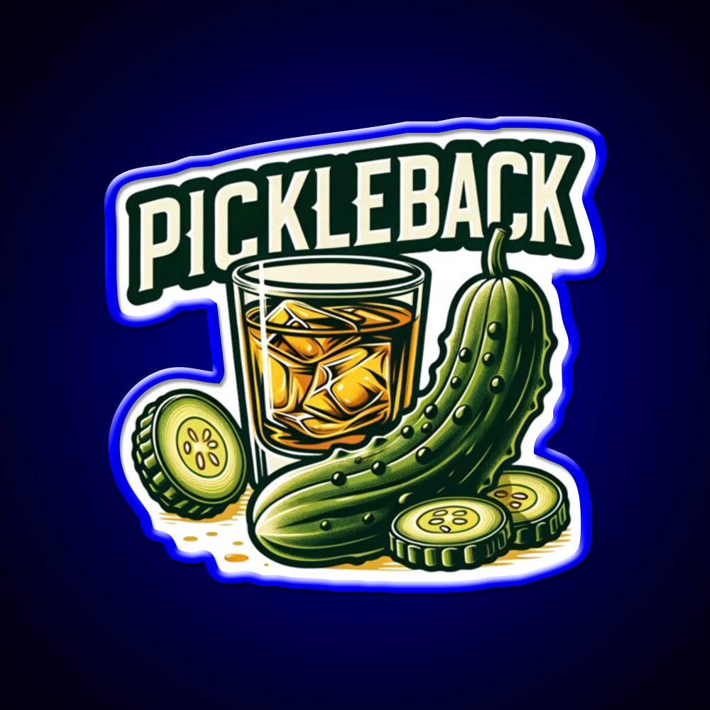 Pickleback Shots Whiskey Drink Bar Led Neon Sign Rgb Color