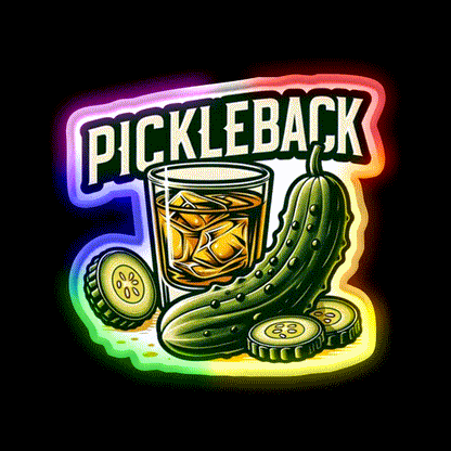 Pickleback Shots Whiskey Drink Bar Led Neon Sign Rgb Color