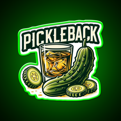 Pickleback Shots Whiskey Drink Bar Led Neon Sign Rgb Color