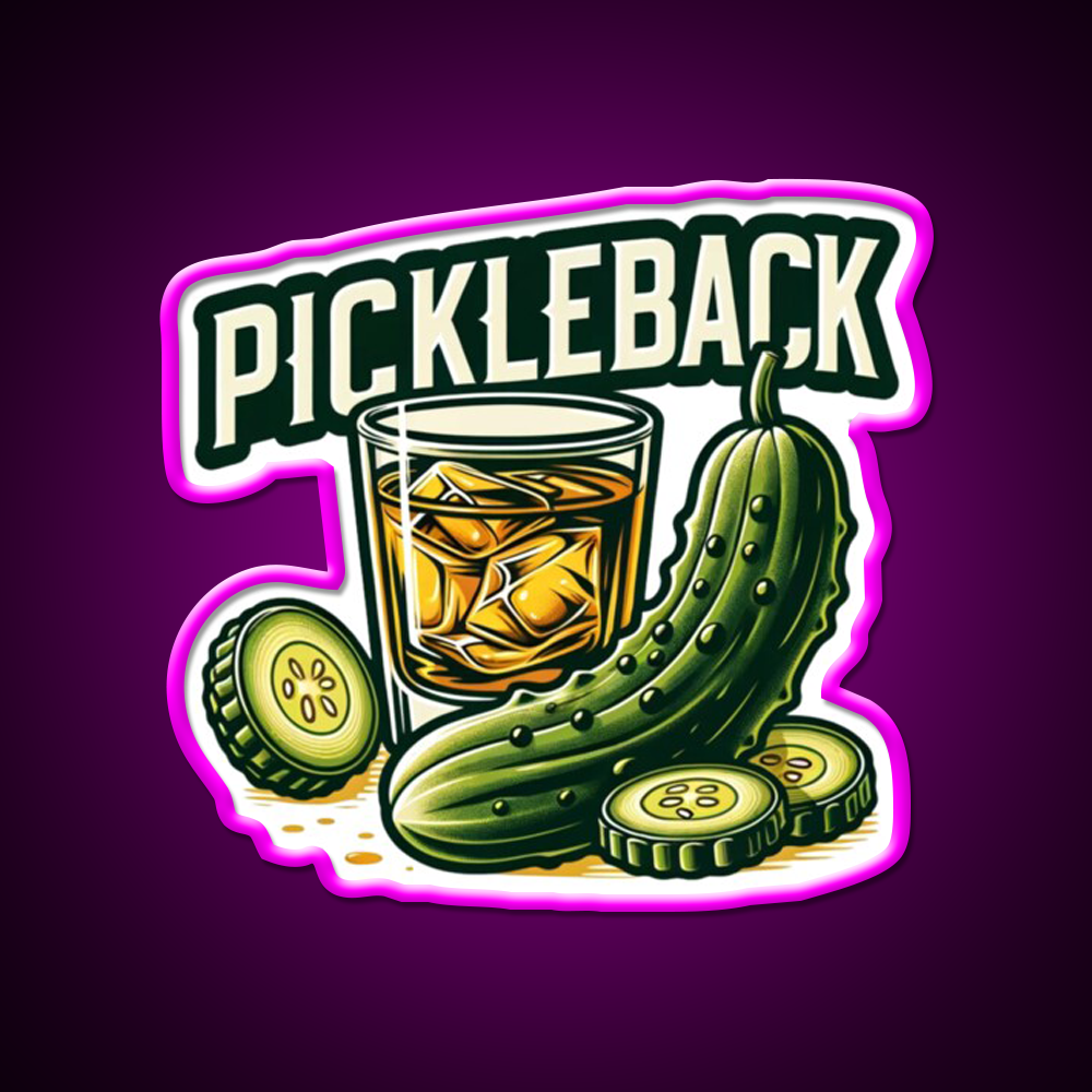 Pickleback Shots Whiskey Drink Bar Led Neon Sign Rgb Color