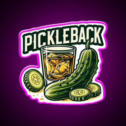 Pickleback Shots Whiskey Drink Bar Led Neon Sign Rgb Color