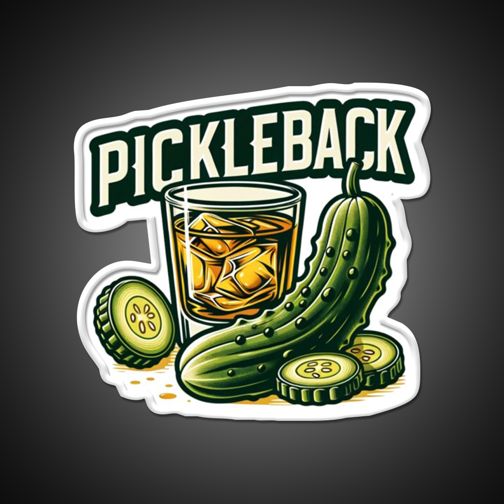 Pickleback Shots Whiskey Drink Bar Led Neon Sign Rgb Color