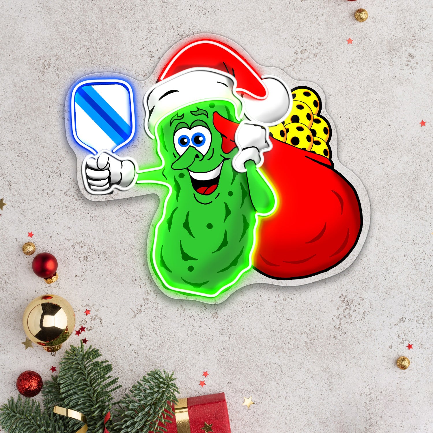 Pickleball Christmas Acrylic Led Neon Sign | Shineneon