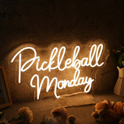 Pickleball Monday Yellow Led Neon Sign - Shineneon