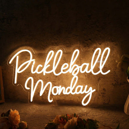 Pickleball Monday Yellow Led Neon Sign - Shineneon