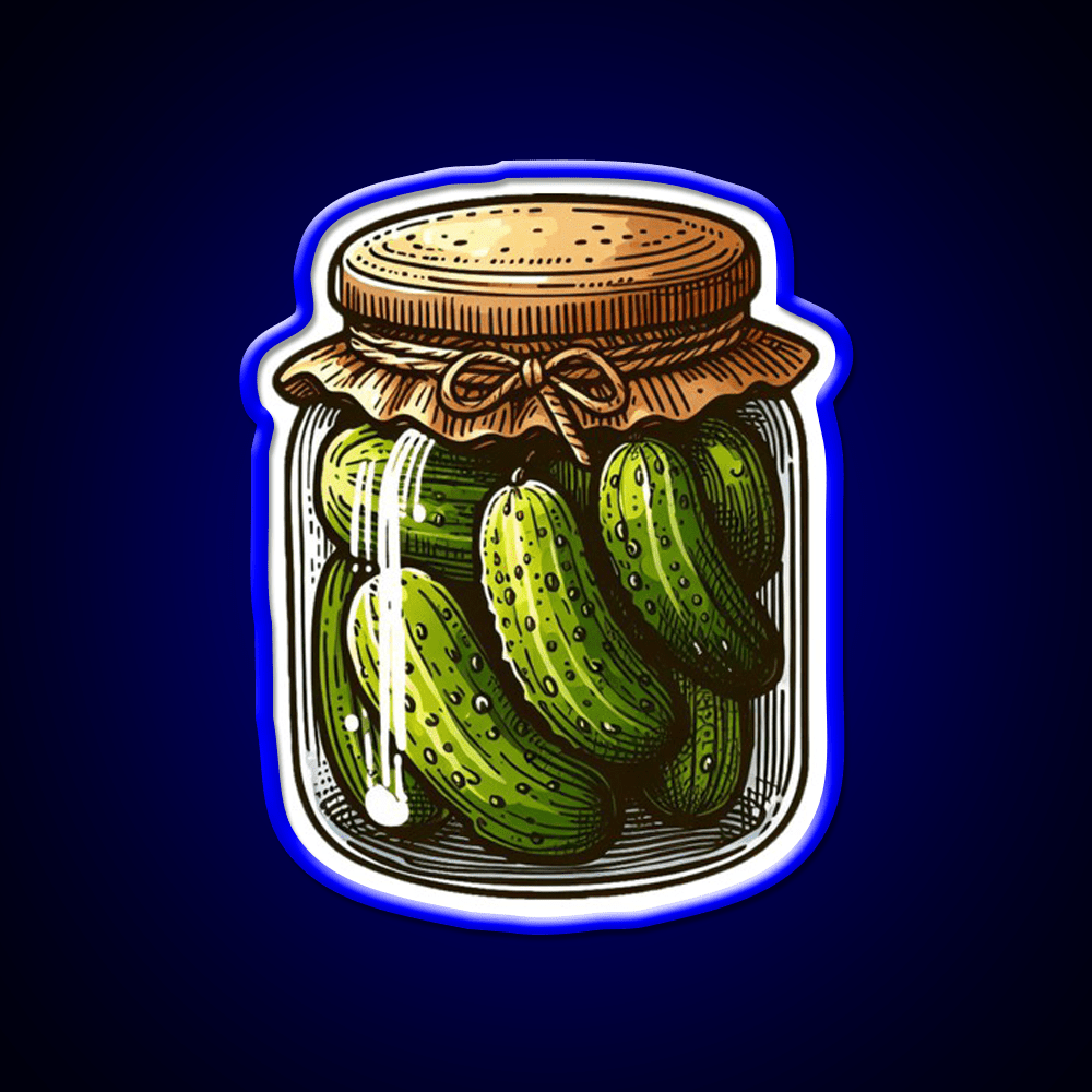 Pickles Jar Crunchy Food Art Snack Food Led Neon Sign Rgb Color - Shineneon