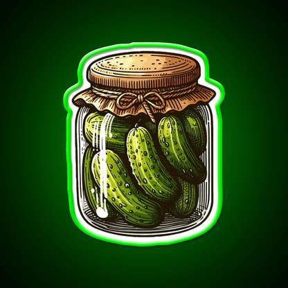 Pickles Jar Crunchy Food Art Snack Food Led Neon Sign Rgb Color - Shineneon