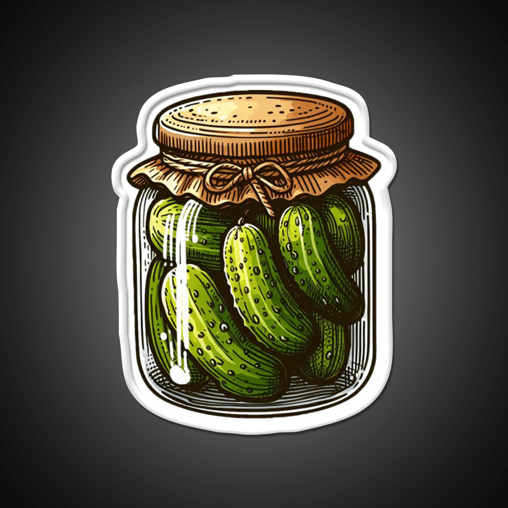 Pickles Jar Crunchy Food Art Snack Food Led Neon Sign Rgb Color - Shineneon