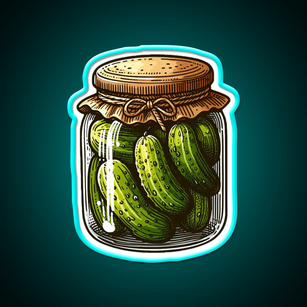 Pickles Jar Crunchy Food Art Snack Food Led Neon Sign Rgb Color - Shineneon