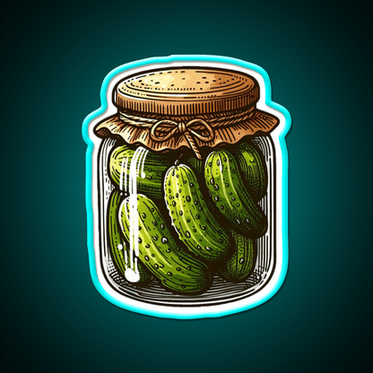 Pickles Jar Crunchy Food Art Snack Food Led Neon Sign Rgb Color - Shineneon