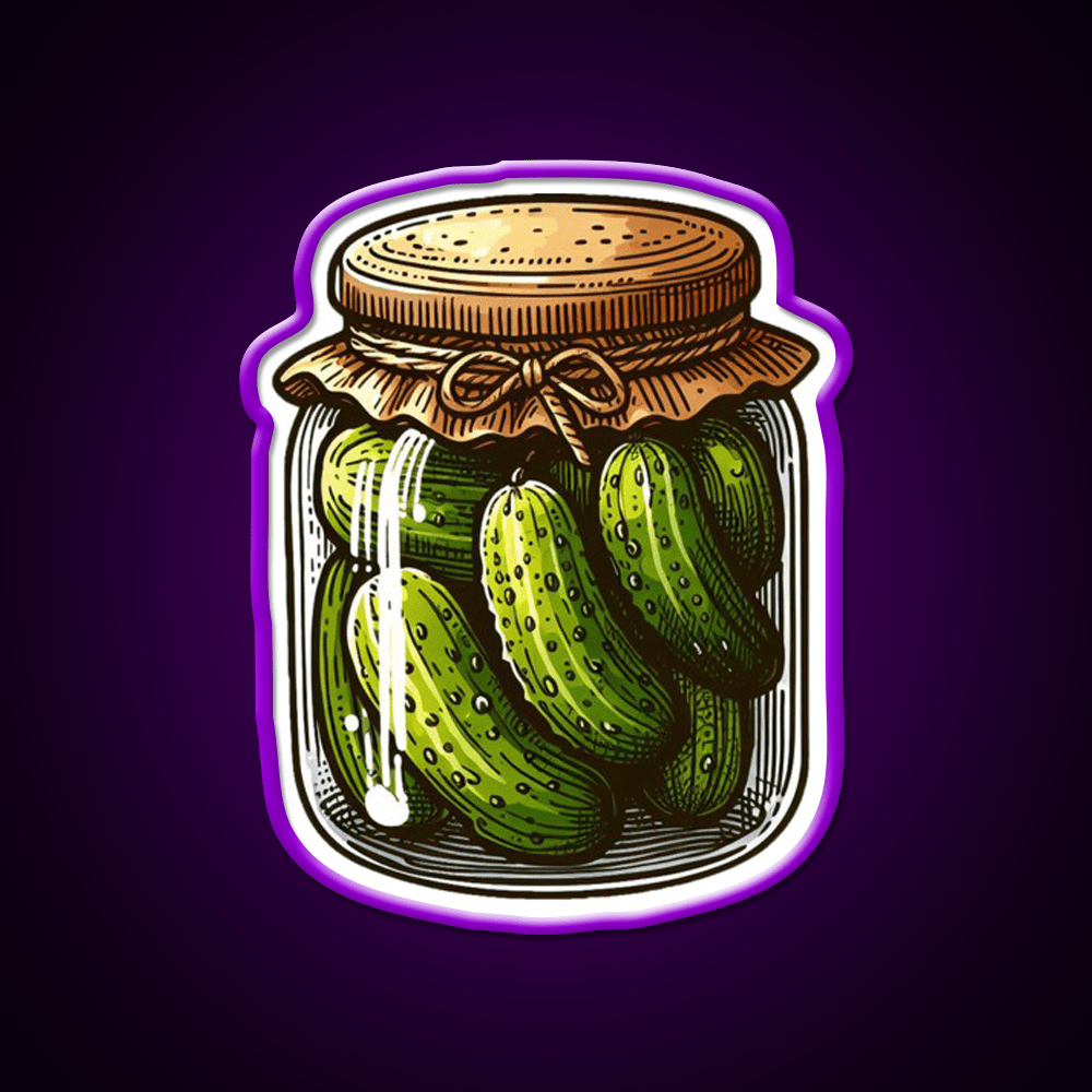 Pickles Jar Crunchy Food Art Snack Food Led Neon Sign Rgb Color - Shineneon