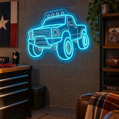 Pickup Truck 4x4 Brick Wall LED Neon Sign - Shineneon