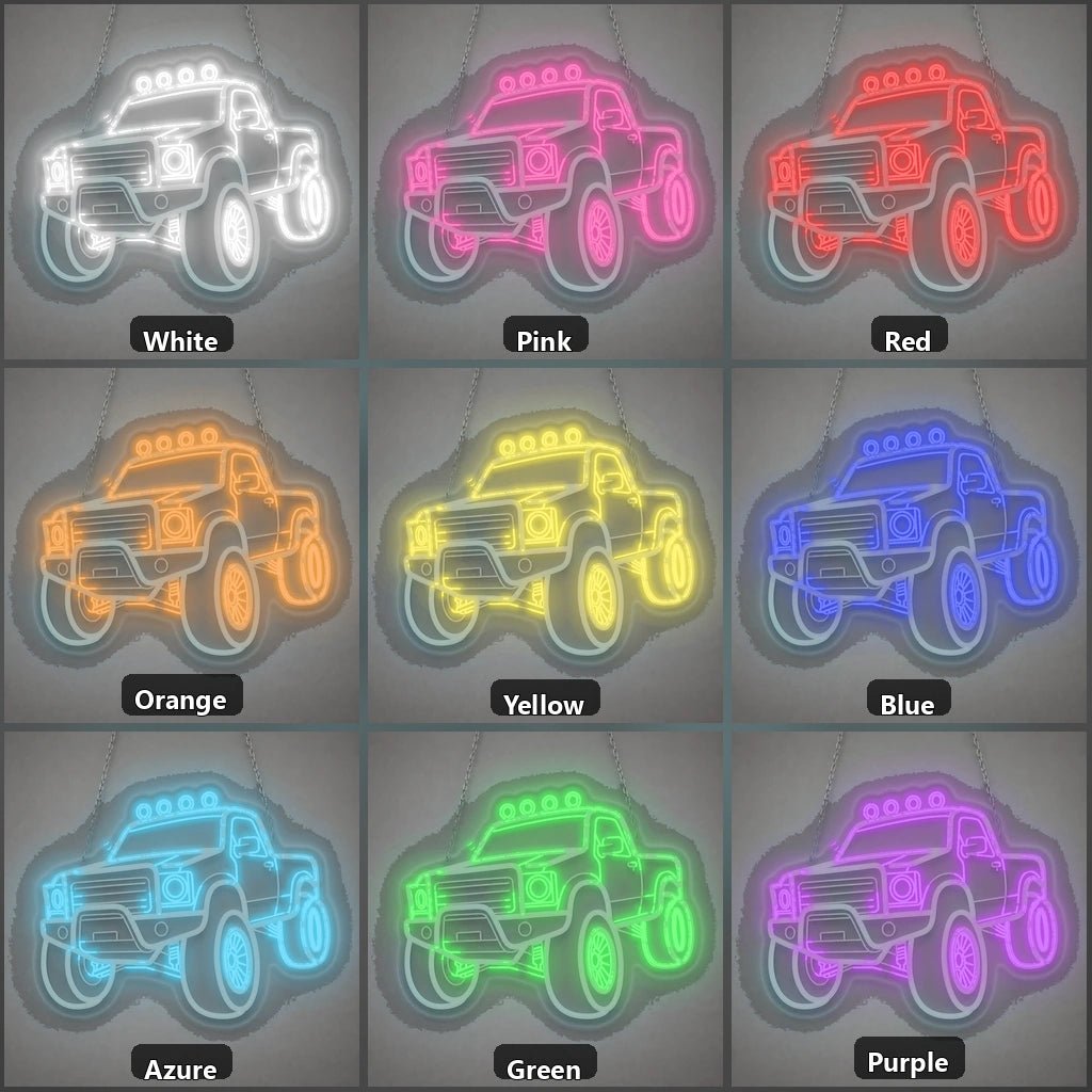 Pickup Truck 4x4 Brick Wall Vintage LED Neon Sign - Shineneon