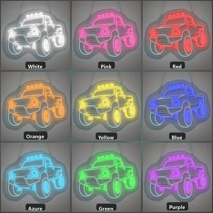 Pickup Truck 4x4 Brick Wall Vintage LED Neon Sign - Shineneon