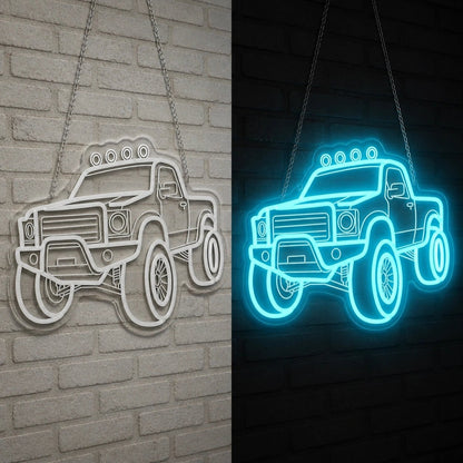 Pickup Truck 4x4 Brick Wall Vintage LED Neon Sign - Shineneon