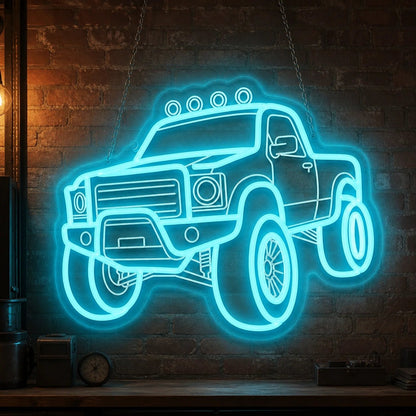 Pickup Truck 4x4 Brick Wall Vintage LED Neon Sign - Shineneon