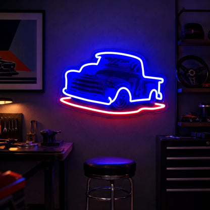 Pickup Truck LED Neon Sign real lifestyle scene