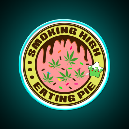 Pie Weed Pie Cannabispie Weedpie Hemp Inspired Green Leaf Led Neon Sign Rgb Color - Size and dimension reference