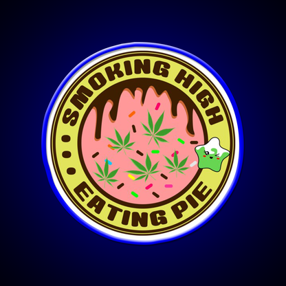 Pie Weed Pie Cannabispie Weedpie Hemp Inspired Green Leaf Led Neon Sign Rgb Color - LED neon sign view 5
