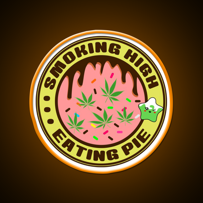 Pie Weed Pie Cannabispie Weedpie Hemp Inspired Green Leaf Led Neon Sign Rgb Color - LED neon sign view 6