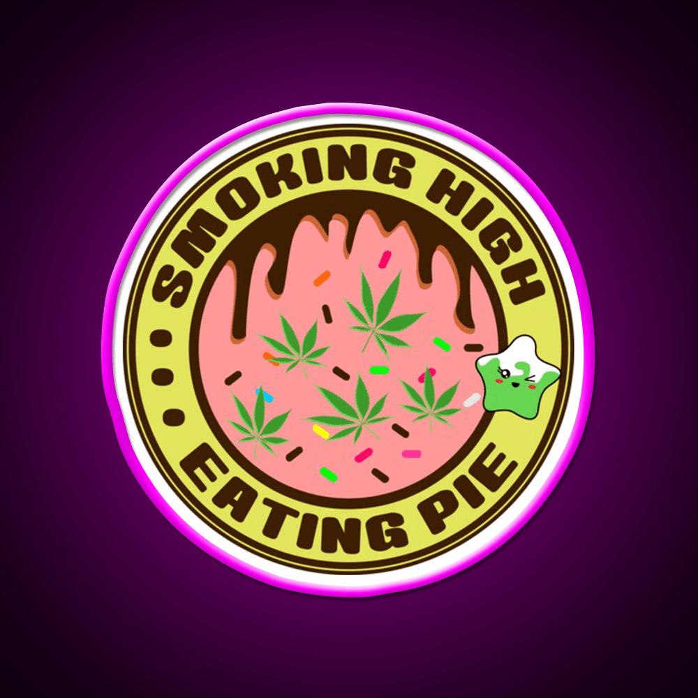 Pie Weed Pie Cannabispie Weedpie Hemp Inspired Green Leaf Led Neon Sign Rgb Color - Shineneon