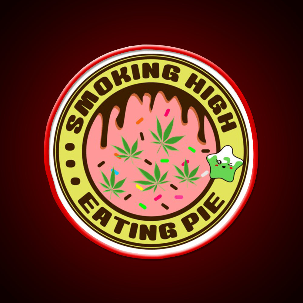 Pie Weed Pie Cannabispie Weedpie Hemp Inspired Green Leaf Led Neon Sign Rgb Color - Shineneon