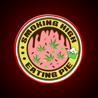 Pie Weed Pie Cannabispie Weedpie Hemp Inspired Green Leaf Led Neon Sign Rgb Color - Shineneon