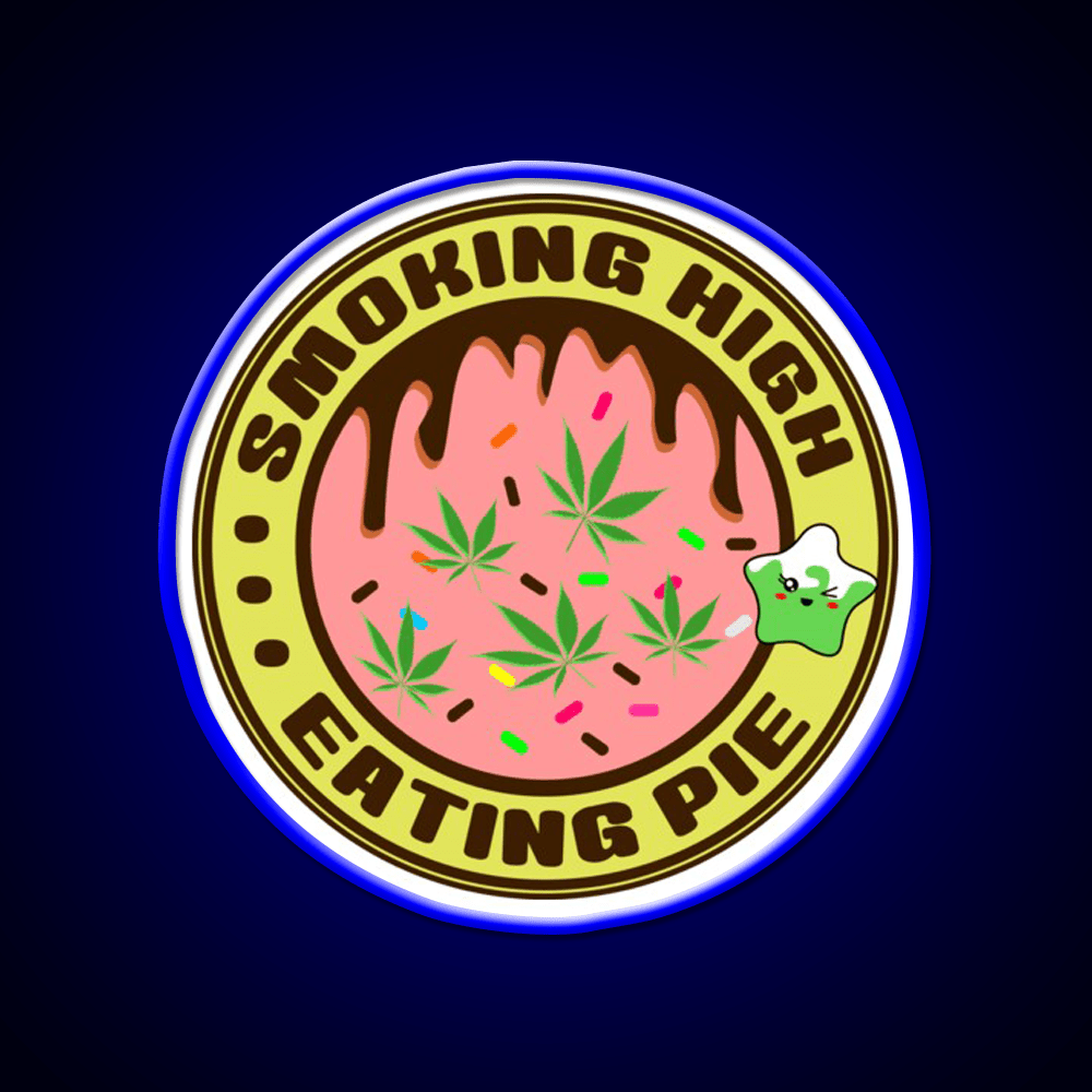 Pie Weed Pie Cannabispie Weedpie Hemp Inspired Green Leaf Led Neon Sign Rgb Color - Shineneon