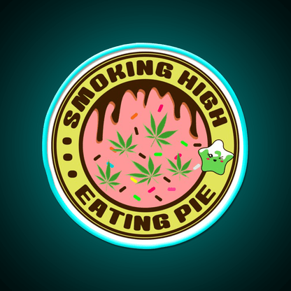 Pie Weed Pie Cannabispie Weedpie Hemp Inspired Green Leaf Led Neon Sign Rgb Color - Shineneon