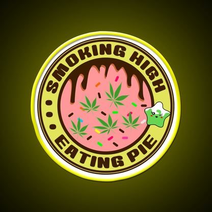Pie Weed Pie Cannabispie Weedpie Hemp Inspired Green Leaf Led Neon Sign Rgb Color - LED neon sign view 7