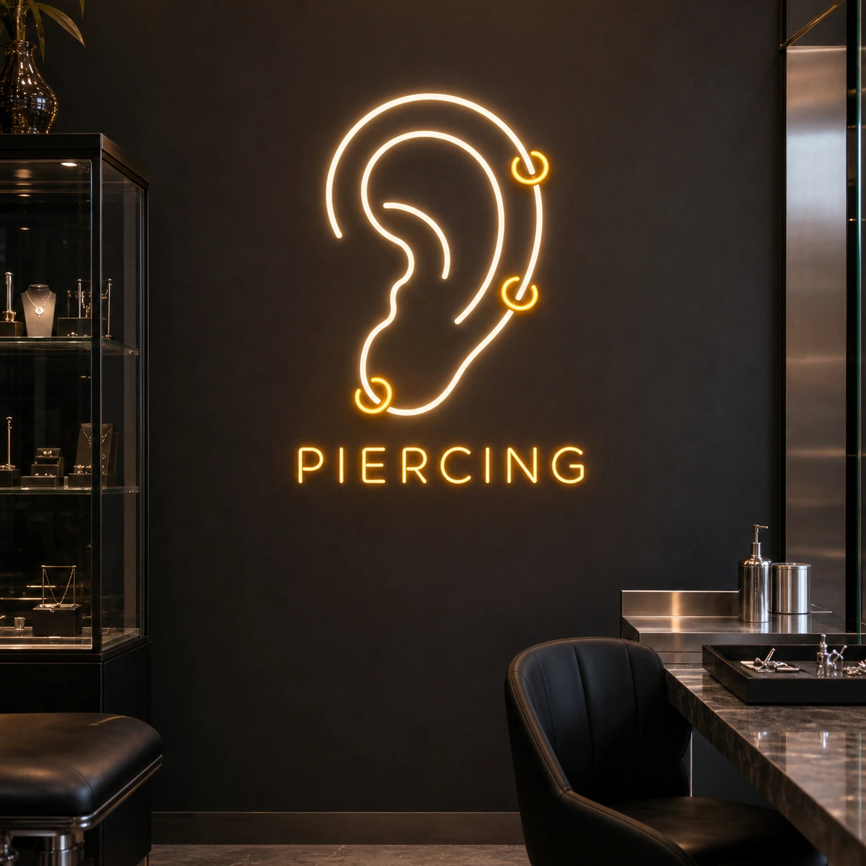 Piercing LED Neon Sign Garage Man Cave Neon Sign real lifestyle scene