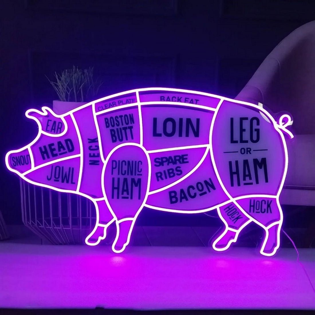 Pig Butcher Meat Shop Led Sign Business Neon Sign - Shineneon