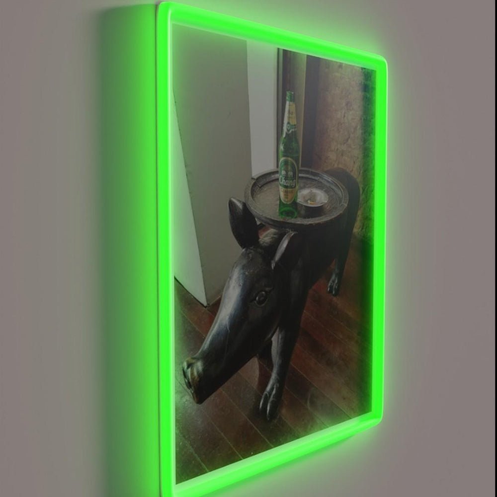 Pig Chang And Cigarettes Rgb Led Neon Sign - Shineneon
