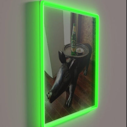 Pig Chang And Cigarettes Rgb Led Neon Sign - Shineneon