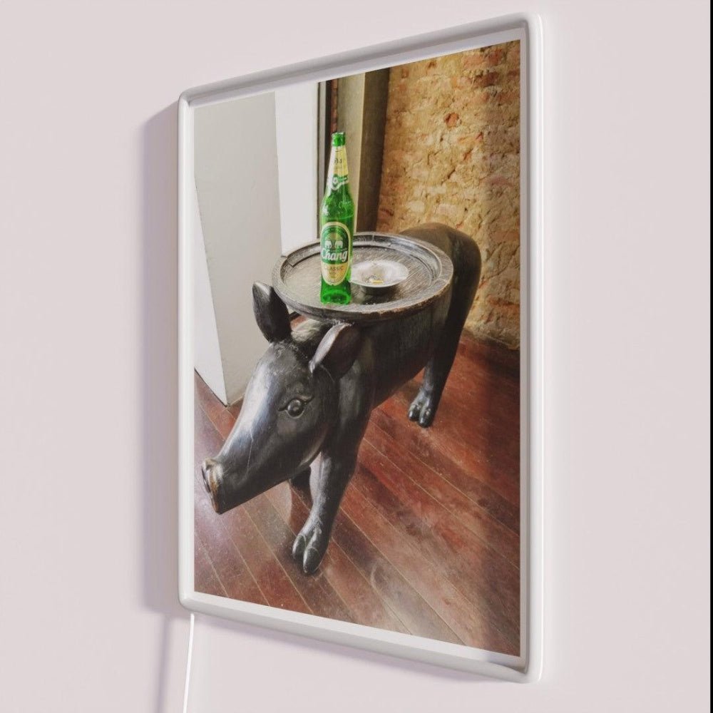 Pig Chang And Cigarettes Rgb Led Neon Sign - Shineneon