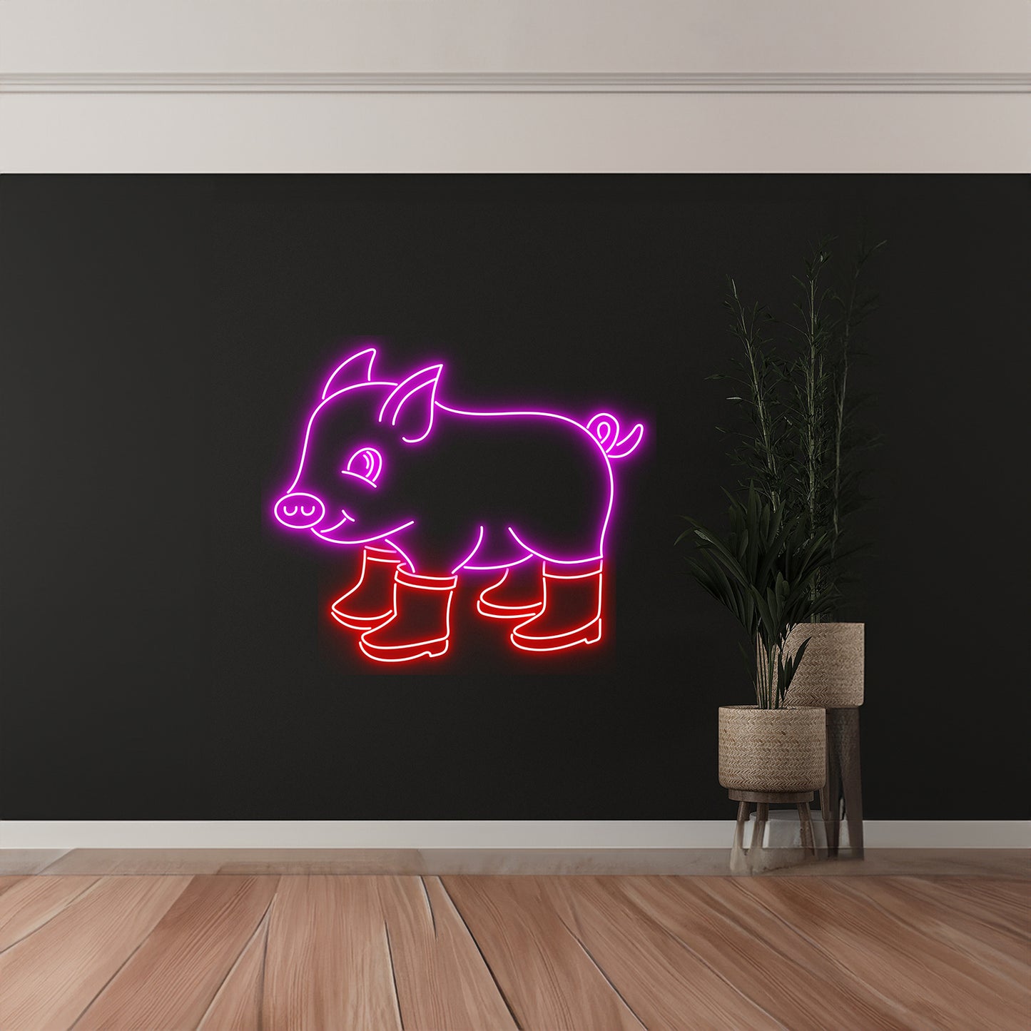 Pig In Boots Neon Light