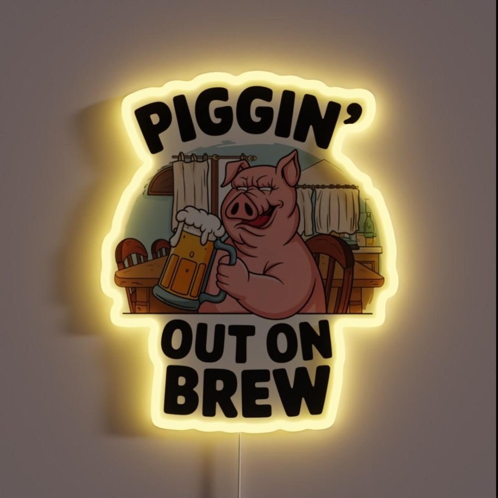 Piggin Out On Brew Rgb Led Neon Sign - Shineneon