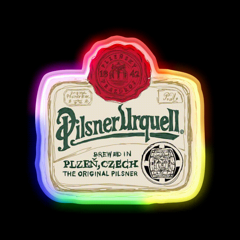 Pilsner Urquell Pop Beer Bar Decor Led Neon Sign Rgb Color - LED neon sign close-up detail