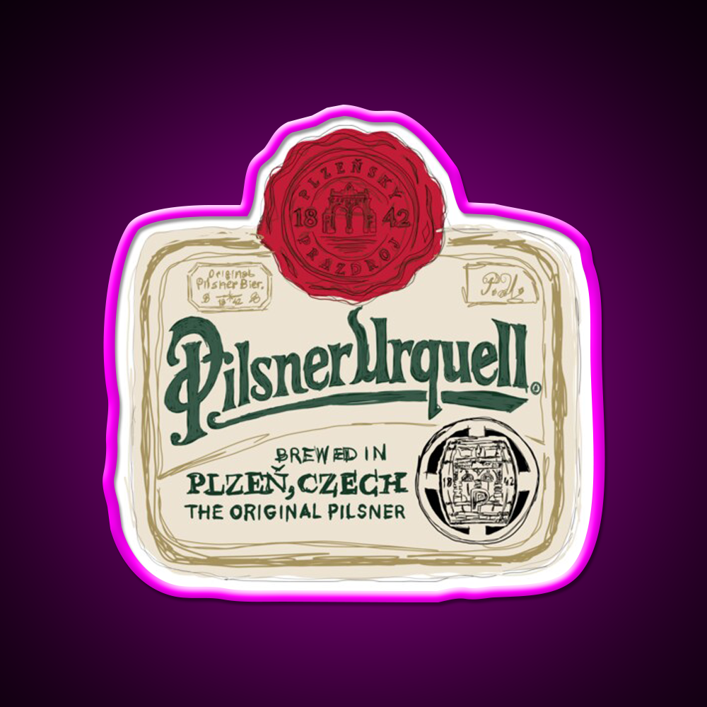 Pilsner Urquell Pop Beer Bar Decor Led Neon Sign Rgb Color - Neon sign mounted on wall in room