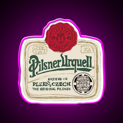 Pilsner Urquell Pop Beer Bar Decor Led Neon Sign Rgb Color - Neon sign mounted on wall in room