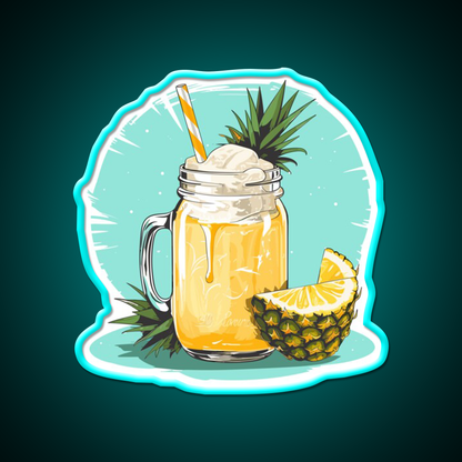 Pina Colada Cocktail Bar Decor Led Neon Sign Rgb Color - Size and dimension reference