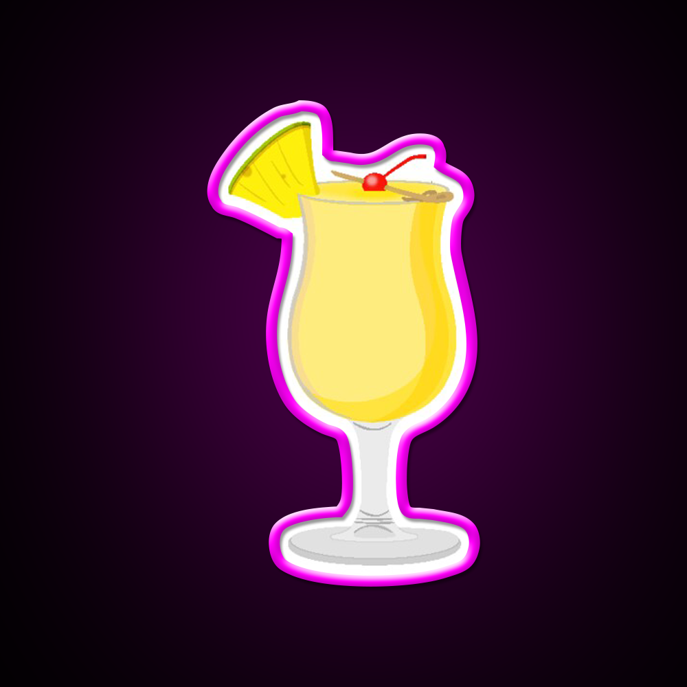 Pina Colada Cocktail Bar Decor Led Neon Sign Drink Lounge Art Rgb Color - Neon sign mounted on wall in room