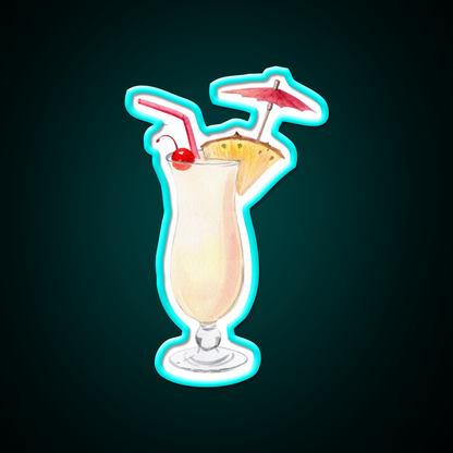 Pina Colada Cocktail Bar Decor Led Neon Sign For Home Bar Decor Rgb Color - Size and dimension reference