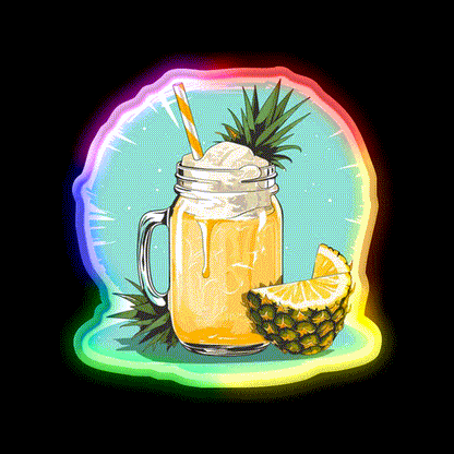 Pina Colada Cocktail Bar Decor Led Neon Sign Rgb Color - LED neon sign close-up detail