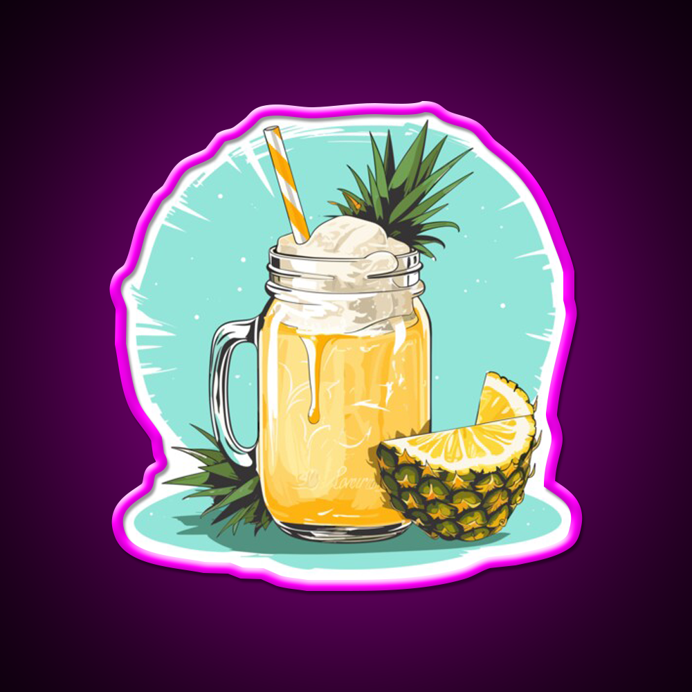 Pina Colada Cocktail Bar Decor Led Neon Sign Rgb Color - Neon sign mounted on wall in room