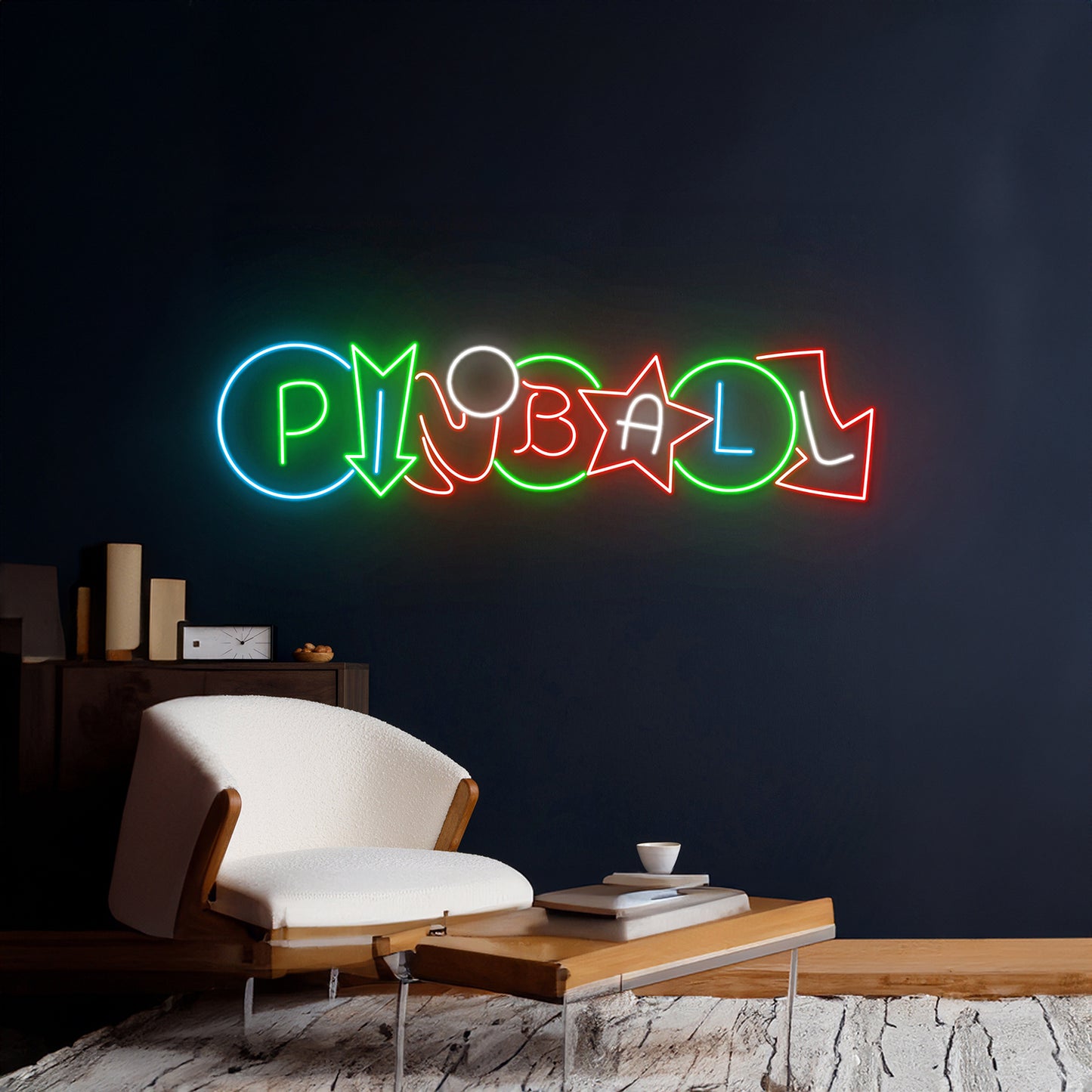 Pinball Led Light Game Machine Room Wall Art Decor