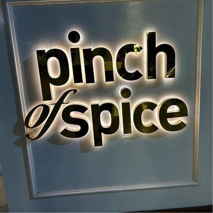Pinch Of Spice 3D Backlit Channel Letters Led Light Sign - Shineneon