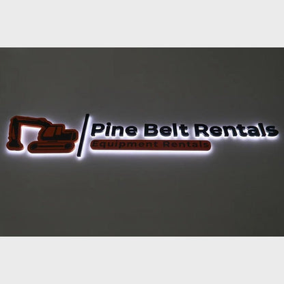 Pine Belt Rentals 3D Backlit Channel Letters Led Light Sign - Shineneon